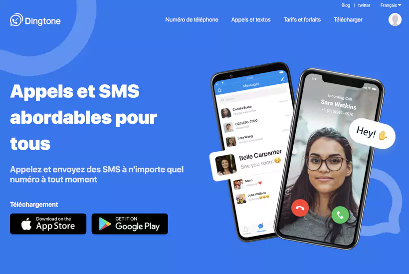 numéro de téléphone virtuel Dingtone