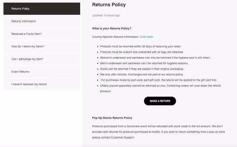 Politique de retour dropshipping business