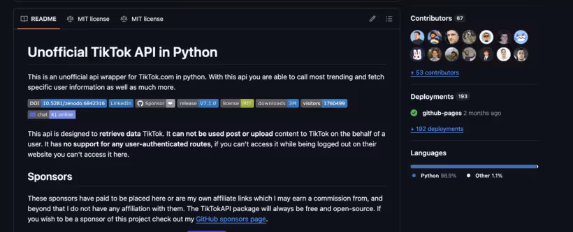 repository github de tiktok-api