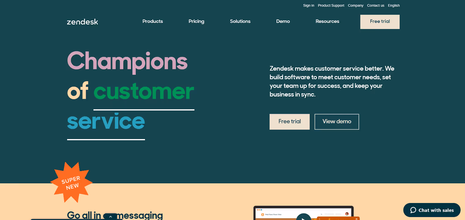 Zendesk Homepage