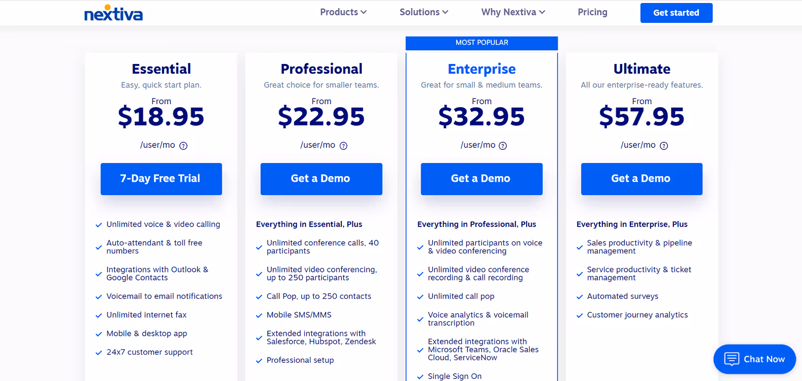 Nextiva Pricing Page