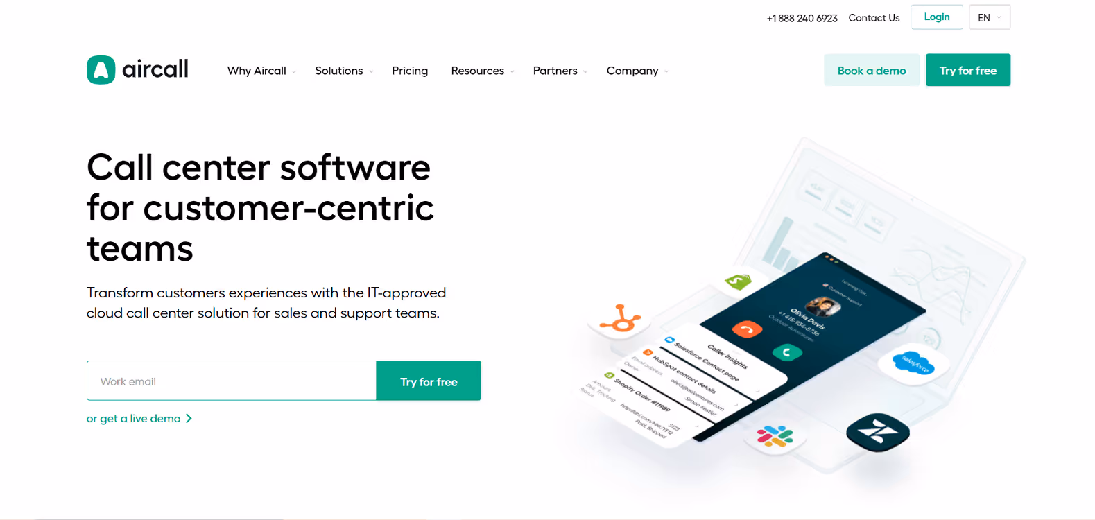 Aircall Homepage
