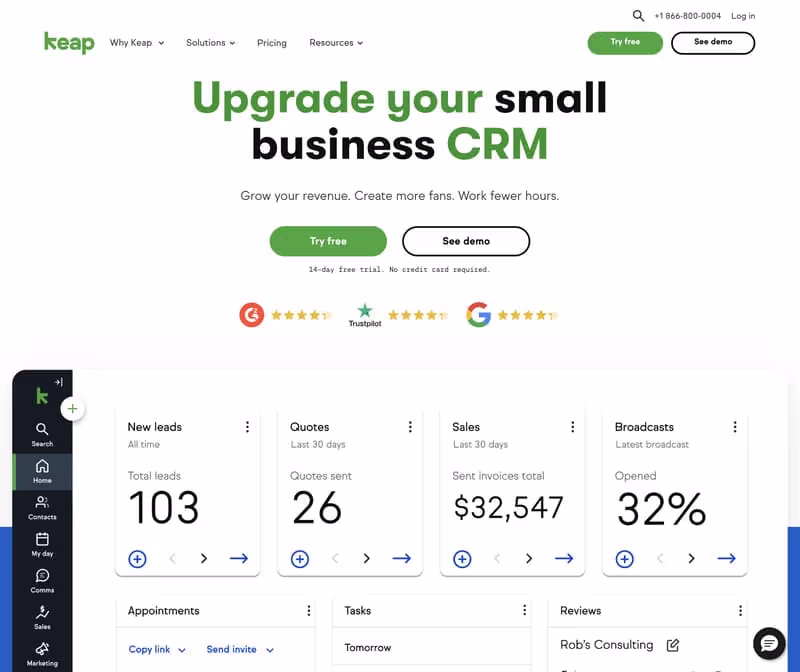 Keap logiciel de marketing automation
