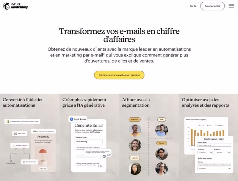 Mailchimp logiciels de marketing automation