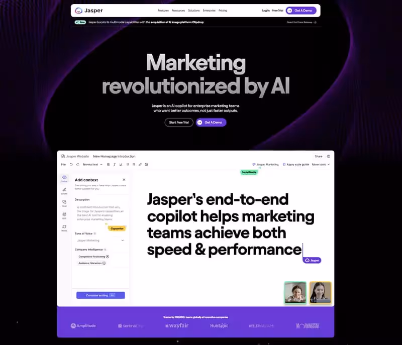 page d'accueil du site internet de Jasper