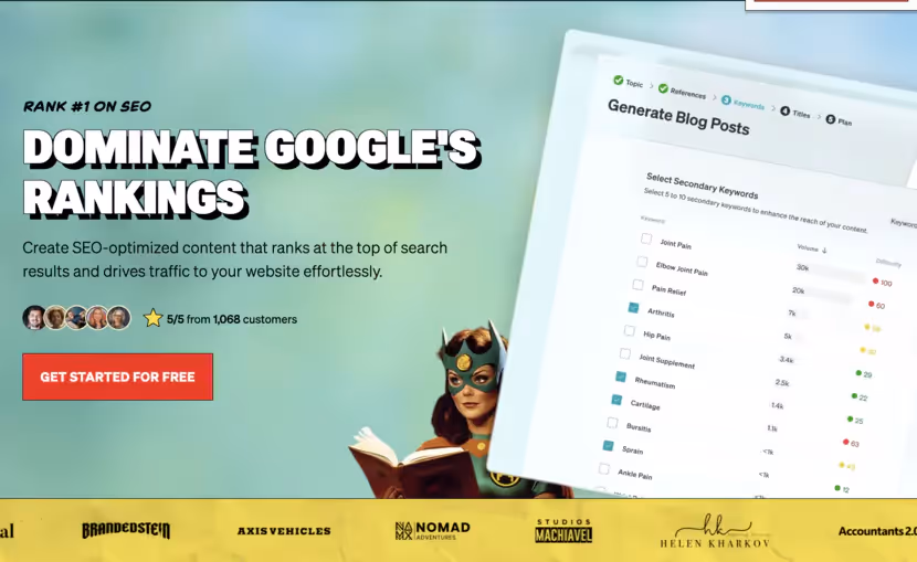 page marketing SEO de blaze Ai