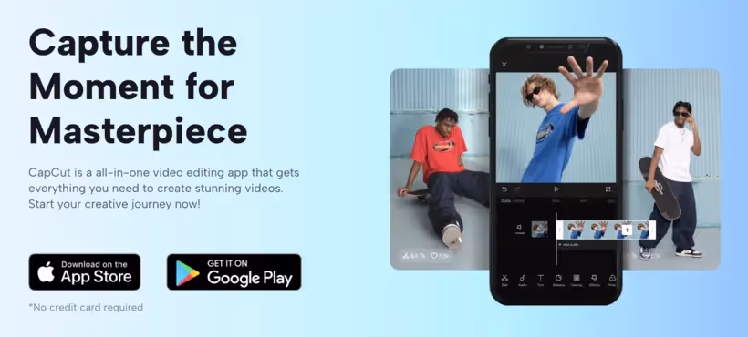 CapCut sur iPhone ou iPad / iOs (Appstore) et Android (Google Play) 