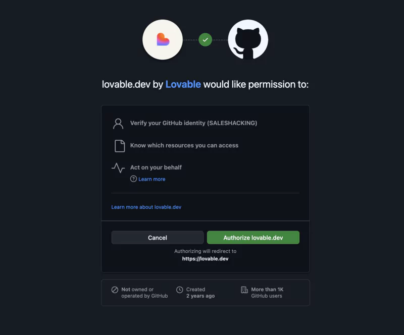 Connexion de Lovable avec GitHub