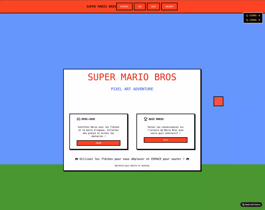 exemple de site web réalisé par Manus 