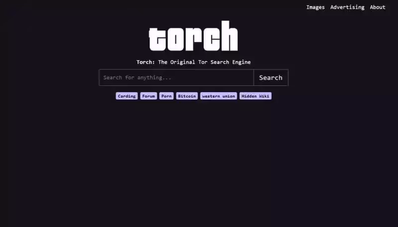 Interface du moteur de recherche Torch