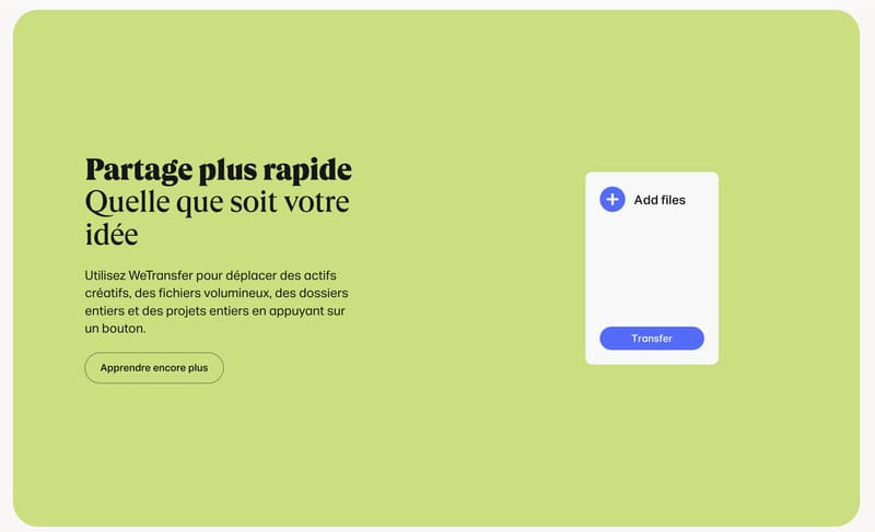 Transferts ultra-rapides de We Transfet