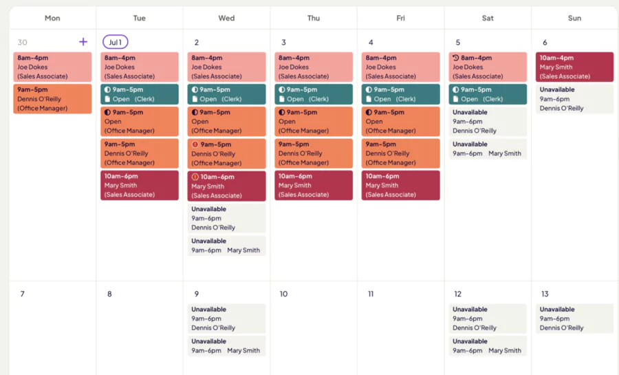 planning de gestion des temps