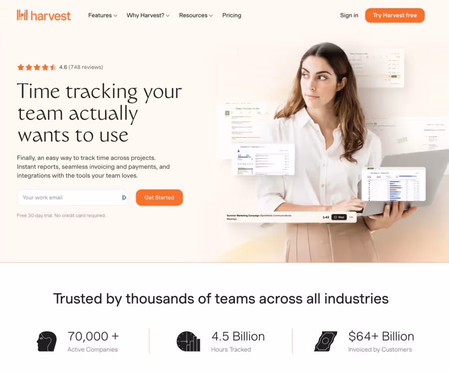 site web de Harvest