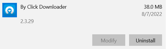 désinstaller byclick downloader - cliquer dans le coin droit