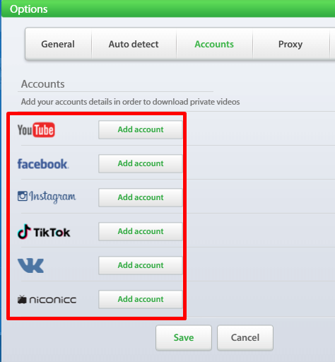 Connecter les comptes pour télécharger la vidéo avec By Click Downloader