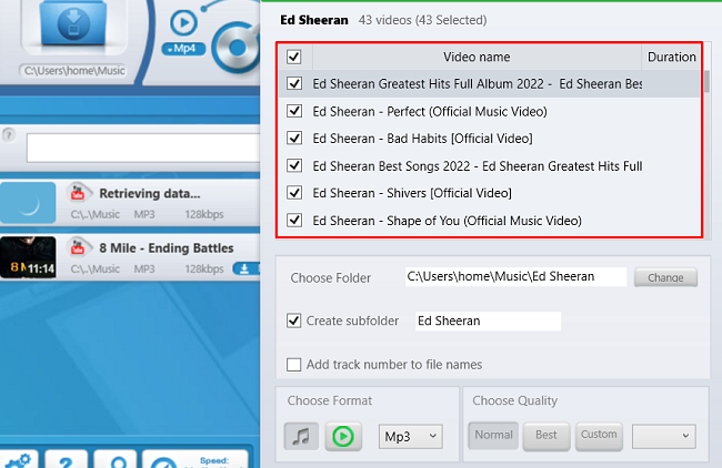 By Click Downloader search function