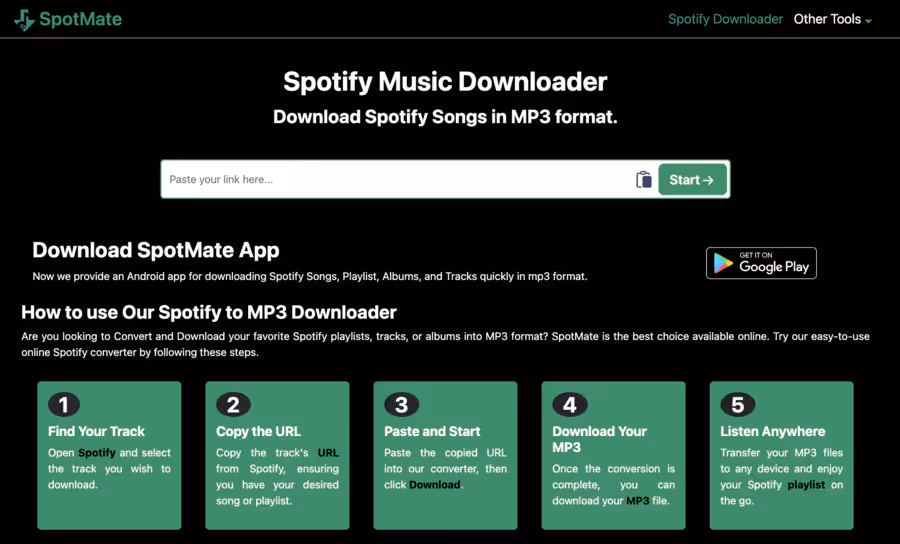 site web de SpotMate