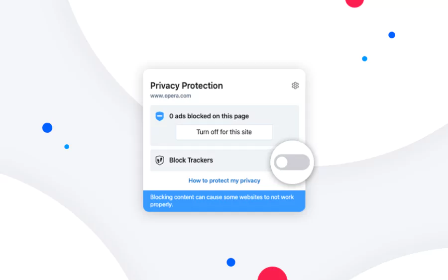 protection de la confidentialité intégrée de Opera 