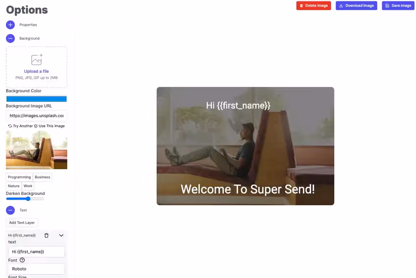 personnalisation avancée des messages de super send
