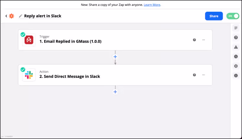 intégration de gmass avec zapier