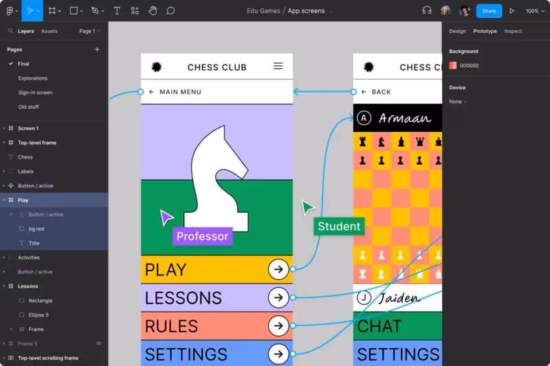 interface et expérience utilisateur de figma