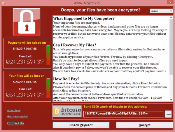 fenêtre de cyberattaque wannacry