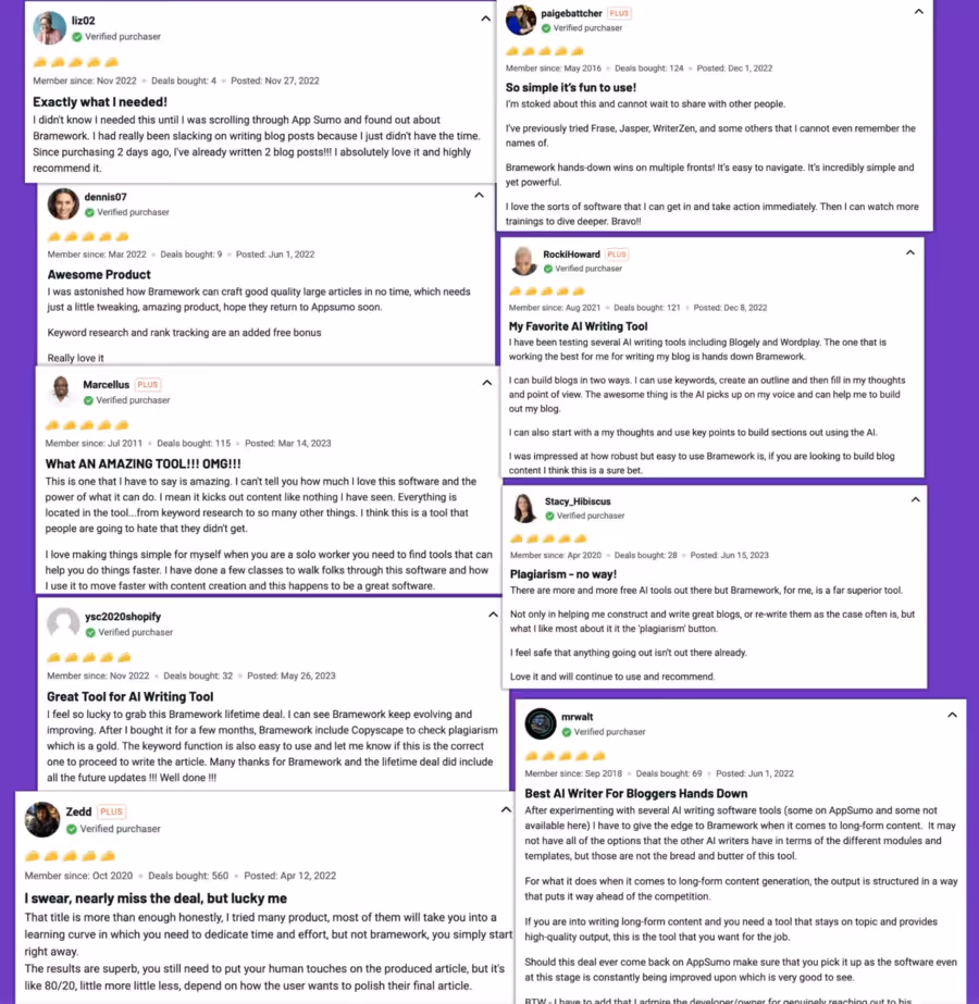 Avis d’utilisateurs de bramework