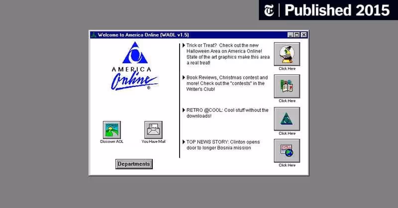 old interface of AOL mail