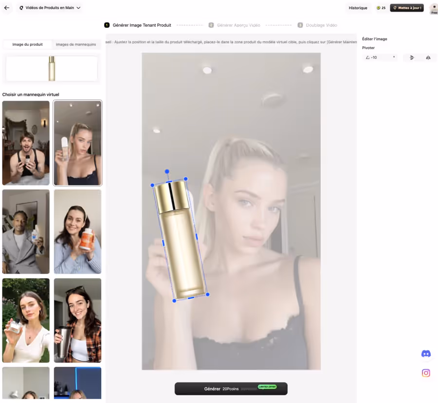Générer des mannequins IA sur Pic Copilot