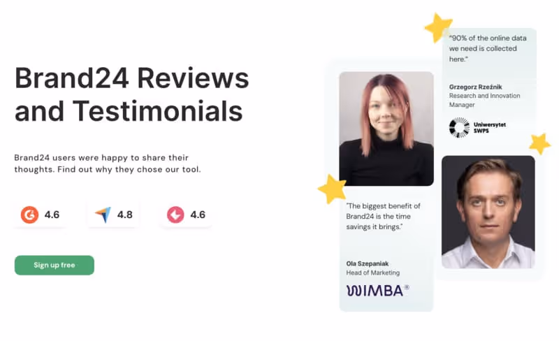 Brand24 - image de commentaires positifs 