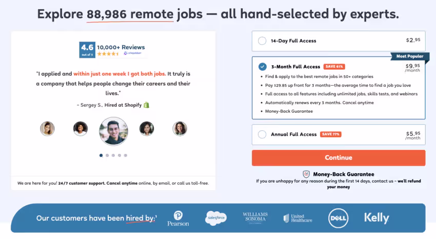 abonnements de flexjobs