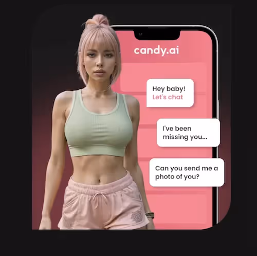 Simulation de relations amoureuses virtuelles par messages texte sur Candy AI