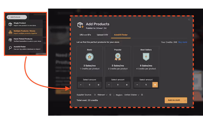 Importation Multi-Plateformes pour le dropshipping de AutoDS