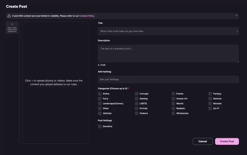 création d'une oeuvre avec Yodayo