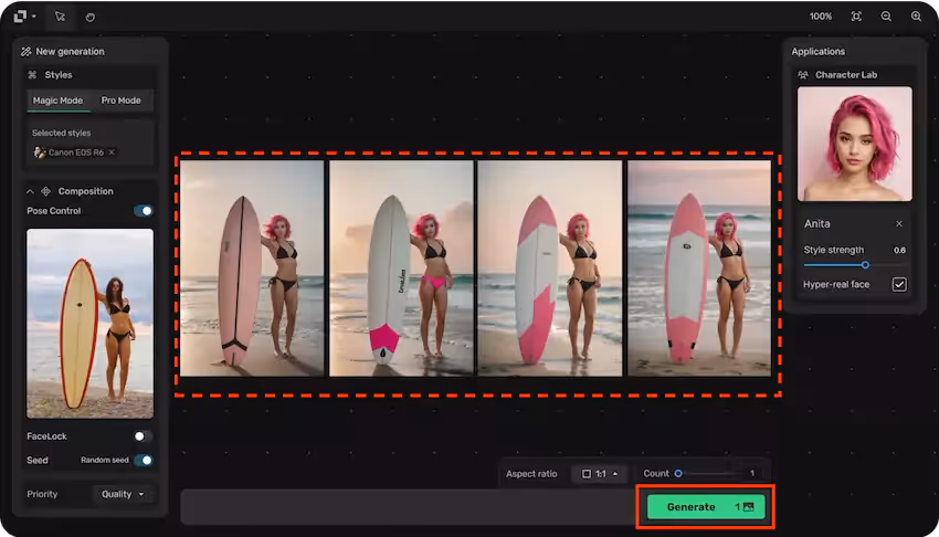 création de poses de RenderNet AI