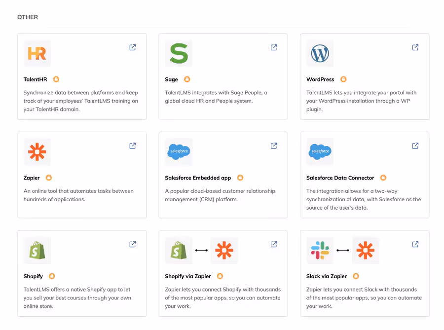Intégrations de Shopify et Zapier dans TalentLMS