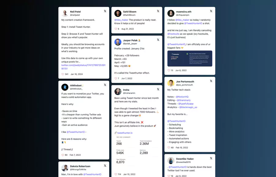 avis de tweet hunter