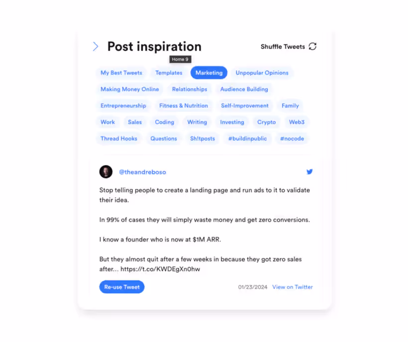 créateur de tweet de hypefury