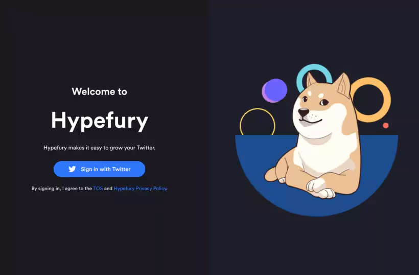 inscription sur le site web de hypefury