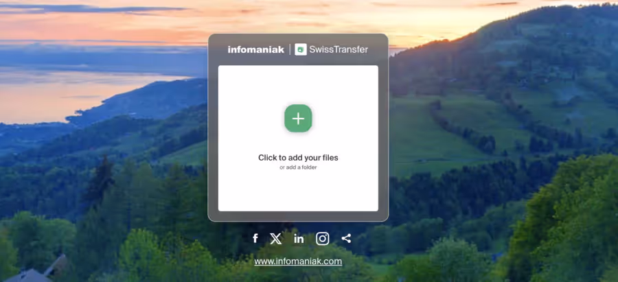 SwissTransfer file transfer page
