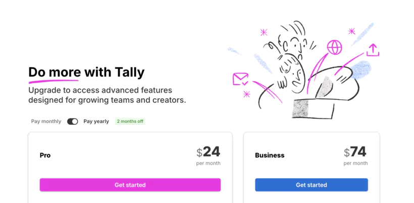 abonnement sur le site web de Tally
