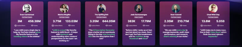 influenceurs vidiq