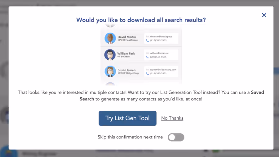 Exportation des données marketing
