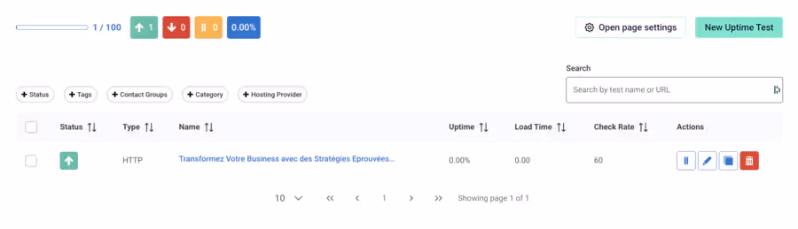 Configurer les paramètres de surveillance du site avec StatusCake