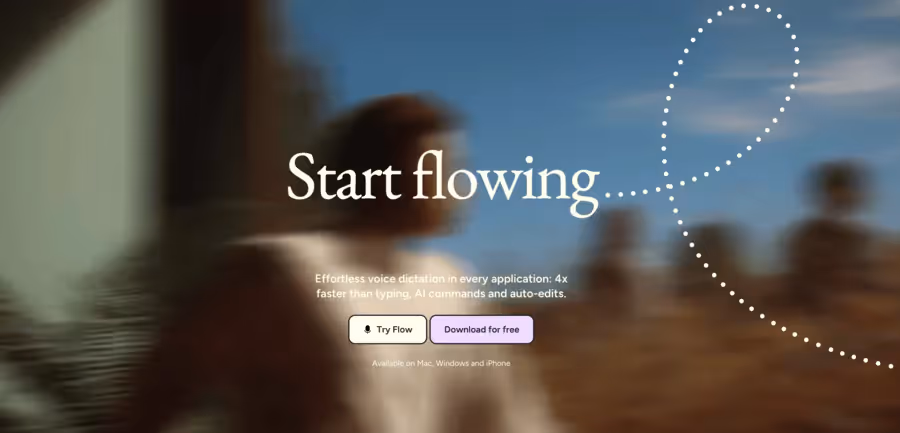 call to action pour démarrer avec Wispr Flow