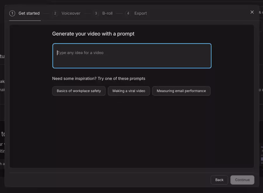 génération d'un sujet de vidéo à partir d'un prompt 