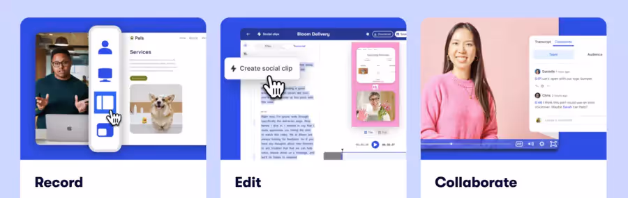chaque option de wistia vous permet d'être en action rapidement