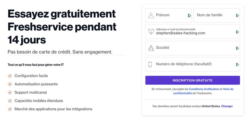 Essai gratuit de FreshService