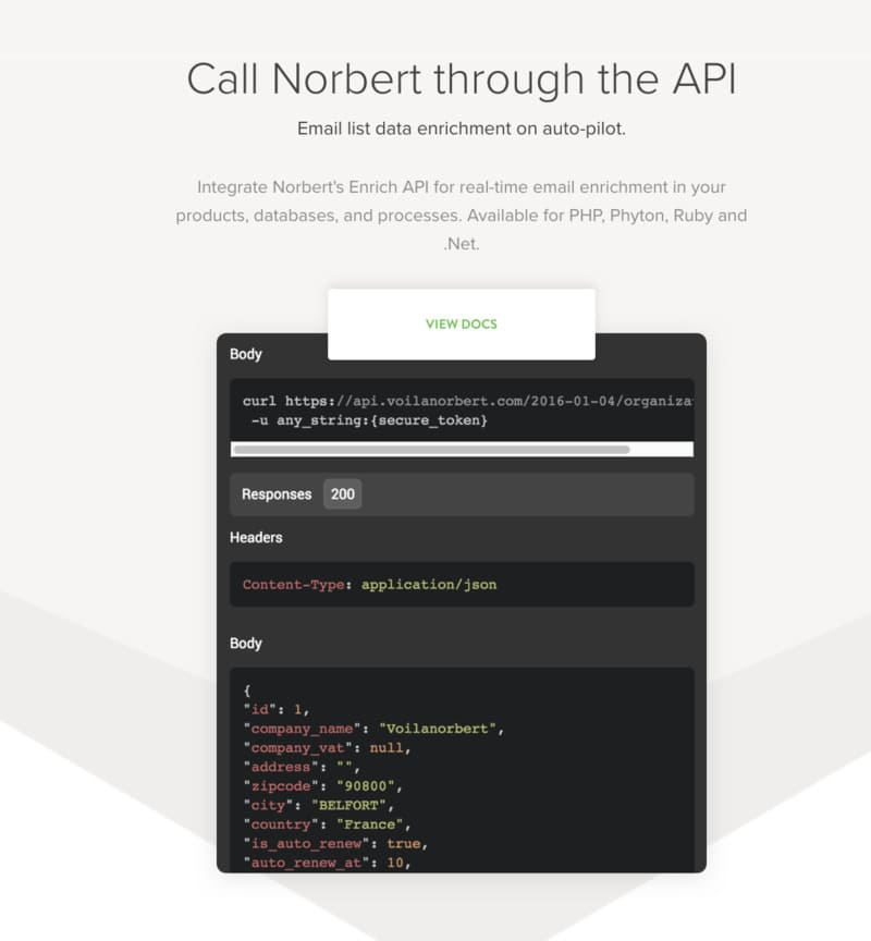 API de recherche pour adresse e-mail des utilisateurs en entreprise