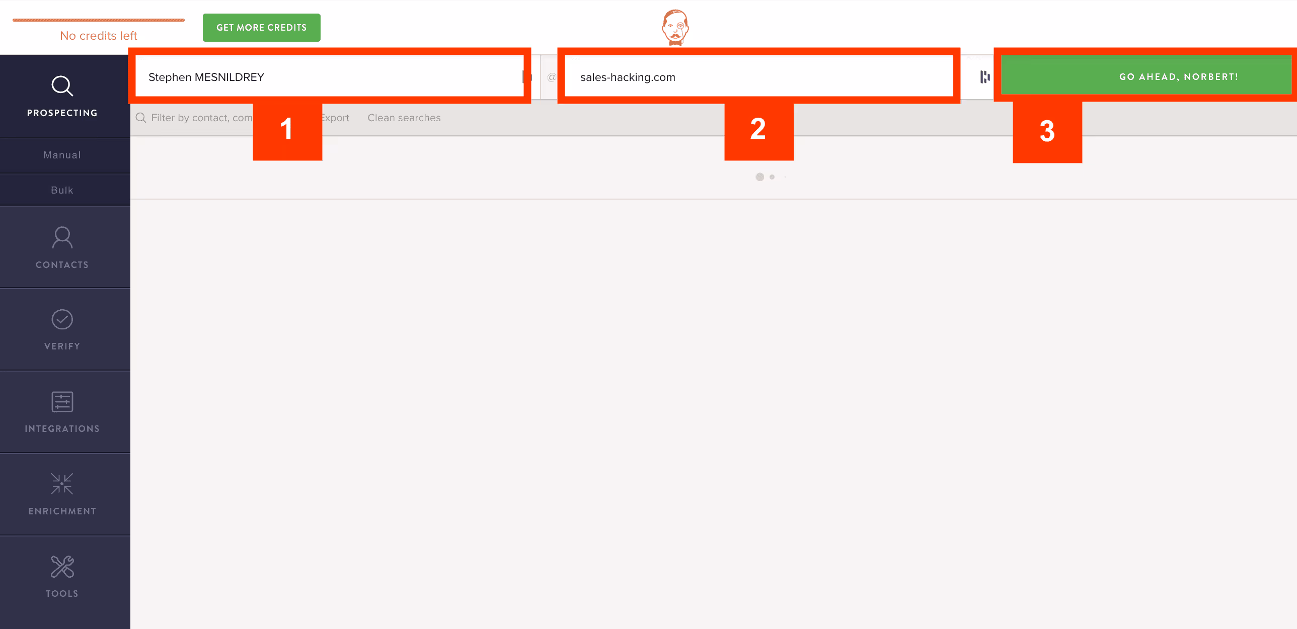 Button de Recherche sur VoilaNorbert
